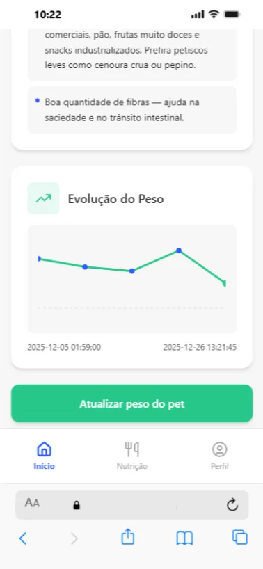 Aplicativo de nutrição de animais - App criado com AppMagic